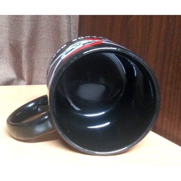 Pirate Coffee Mug VTG 80s Ceramic black Jolly Roger Red Scarf skull crossbones - Picture 5 of 6